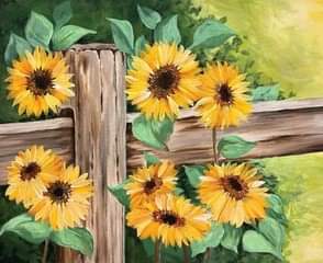 Sunflower Fence Posts - Pops Of Color Paint Party 4/13/24 @4pm