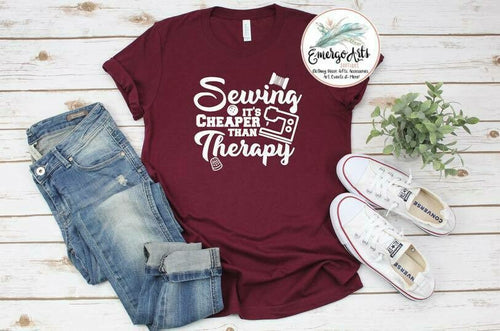 Sewing Is Cheaper Than Therapy Graphic Tee