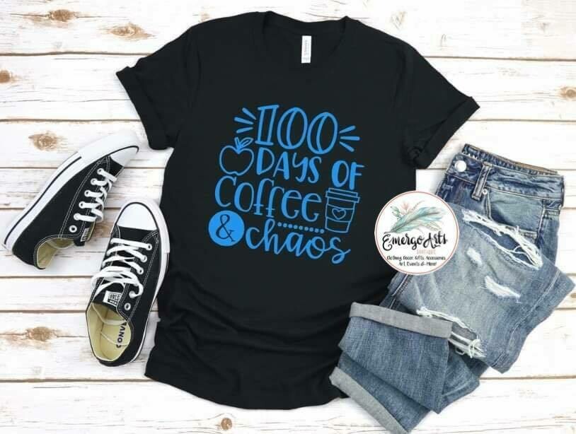 100 Days of Coffee & Chaos Graphic Tee