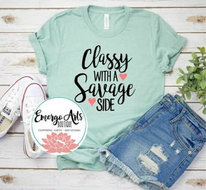 Copy of Classy with a Savage Side Hearts Graphic Tee