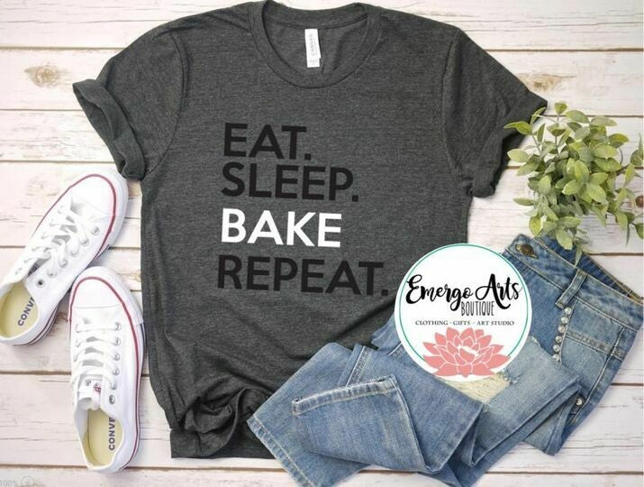 Eat Sleep Bake Repeat Graphic Tee