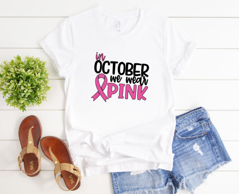It's October Pink Ribbon Cure Graphic Tee