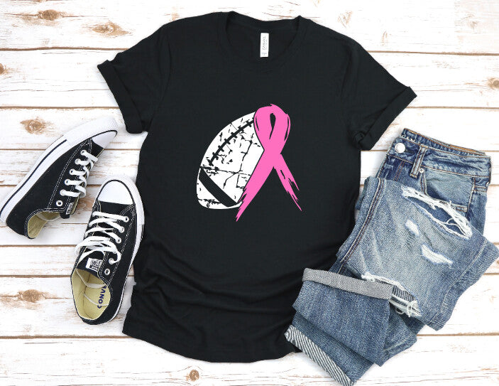 Breast Cancer Football Graphic Tee