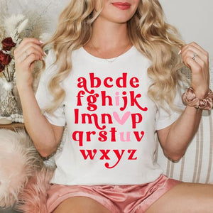Vday Alphabet Graphic Tee