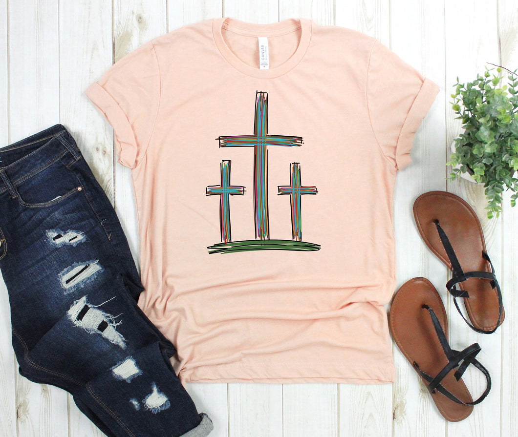 Colorful Crosses Graphic Tee
