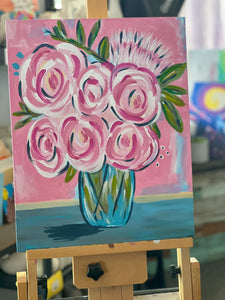 Pops Of Color Paint Party 4/6/23 @6pm - Abstract Peonies