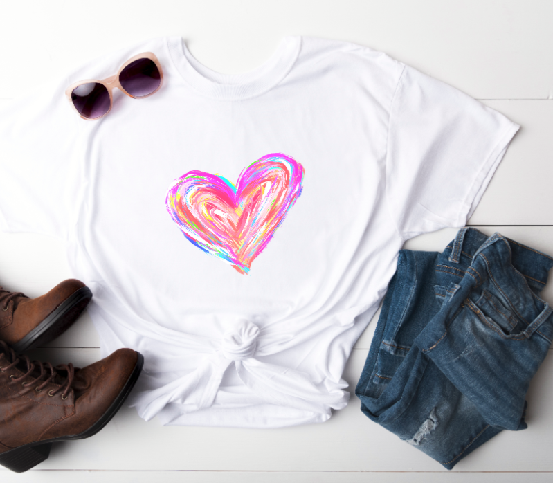 Colorful Hearts Graphic Tee