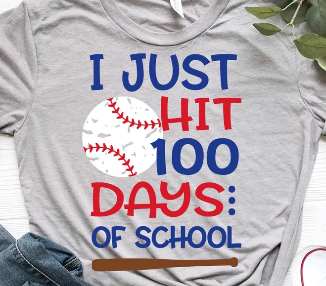 I just hit 100 Days Baseball YOUTH Graphic Tee